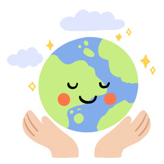 Earth day element illustration cute