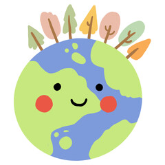 Earth day element illustration cute