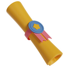 Certificate Scroll 3D Illustration