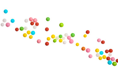 Bright sprinkles on white background. Decoration for donuts