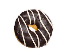 Sweet tasty glazed donut isolated on white