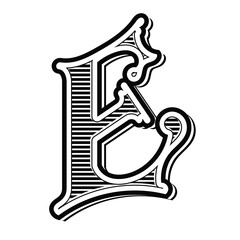 Alphabet E Ornament Logo Initial Vector Image