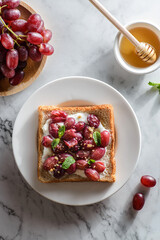 sandwich with yogurt and fruit