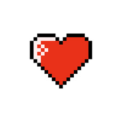 Fototapeta premium 8 bit video game heart shape
