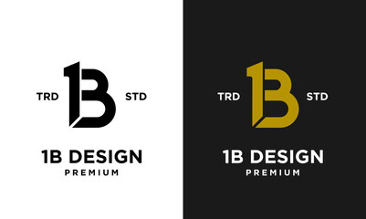 1B IB 13 Design icon letter initial logo simple minimal