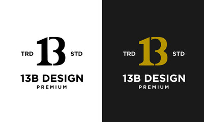 1B IB 13 Design icon letter initial logo simple minimal