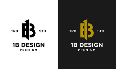 1B IB 13 Design icon letter initial logo simple minimal