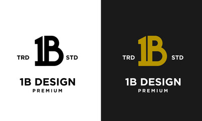 1B IB 13 Design icon letter initial logo simple minimal