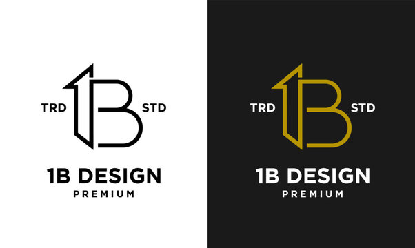 1B IB 13 Design icon letter initial logo simple minimal