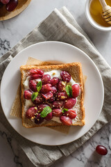 sandwich with yogurt and fruit