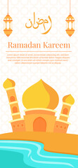 Fototapeta na wymiar ramadan kareem vertical banner illustration design