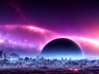 Alien planet Fantasy sci fi background series 132 of 155