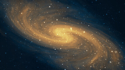 手描きの水彩の宇宙 キラキラ背景	