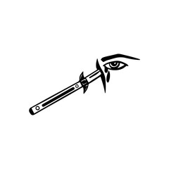 vector illustration of knife and eye