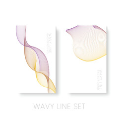Yellow purple Wavy line set