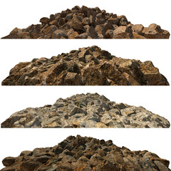 Pile heaps of stones Isolate on white background 3d illustration - 571765376