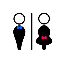 Couple vector icon. Male and Female icon. Toilet sign. Flat design.
