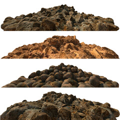 Pile heaps of stones Isolate on white background 3d illustration - 571765766