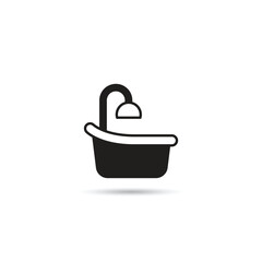bathtub icon on white background