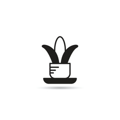 tree in plant pot icon on white background