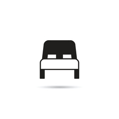 bed and mattress icon on white background