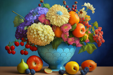 Fruitful Blooms: A Vibrant Spring Bouquet