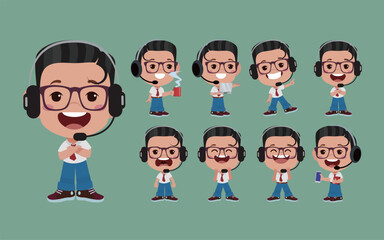 Fototapeta premium Call center and customer service character