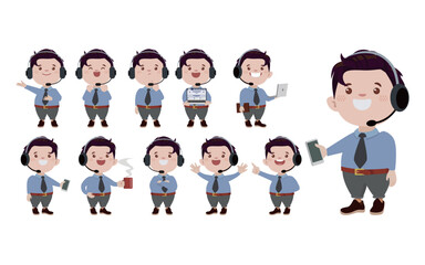 Fototapeta premium Call center and customer service character