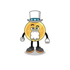 Illustration of norwegian krone cartoon with i want you gesture