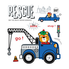 rescue team,  vector animal cartoon illustration design graphic printing