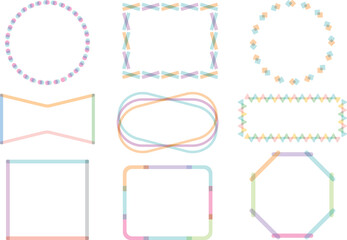 幾何学的でカラフルなフレームのセット