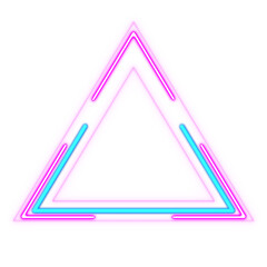 Abstract neon retro triangle sticker style 80s-90s.