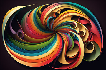 Fototapeta na wymiar Abstract Spiral Multicolor Generative Ai