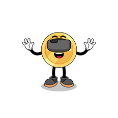 Illustration of mexican peso with a vr headset
