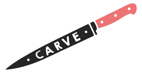 Vintage typography  carve knife vector Object Illustration