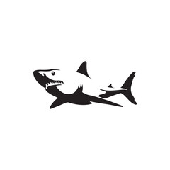 simple black shark graphic template