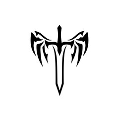 illustration vector graphic of tribal art sword