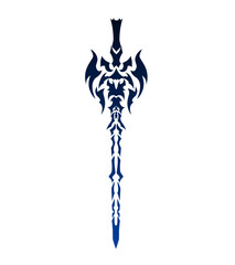 illustration vector graphic of tribal art sword