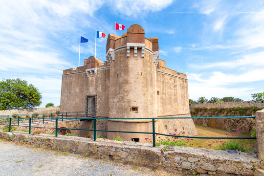 The Citadel of Saint-Tropez, France, a former fortress and now a maritime museum in the Provence Cote d'Azur region of Southern France. 