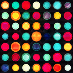 Rainbow circles seamless pattern with grunge effect