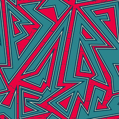 Tribal seamless pattern with grunge effect