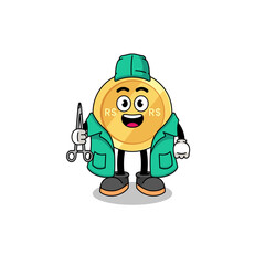 Illustration of brazilian real mascot as a surgeon