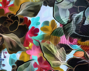 Disco Blooms - Abstract Botanical Art 
