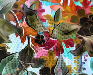 Disco Blooms - Abstract Botanical Art 