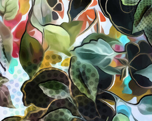 Disco Blooms - Abstract Botanical Art 