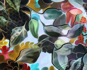 Disco Blooms - Abstract Botanical Art 