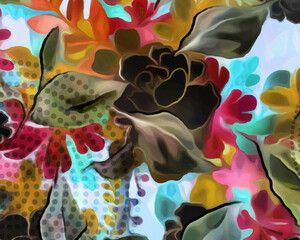 Disco Blooms - Abstract Botanical Art 