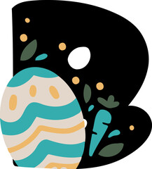 Easter Egg Typography Letter B