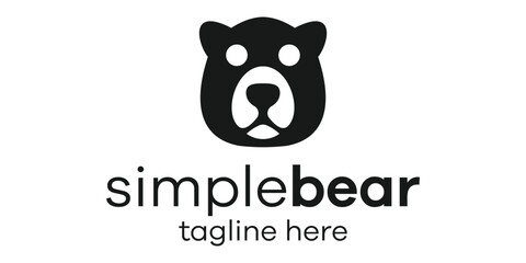 logo design head bear simple icon vector illustration
