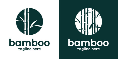 logo design bamboo icon vector illustration - obrazy, fototapety, plakaty